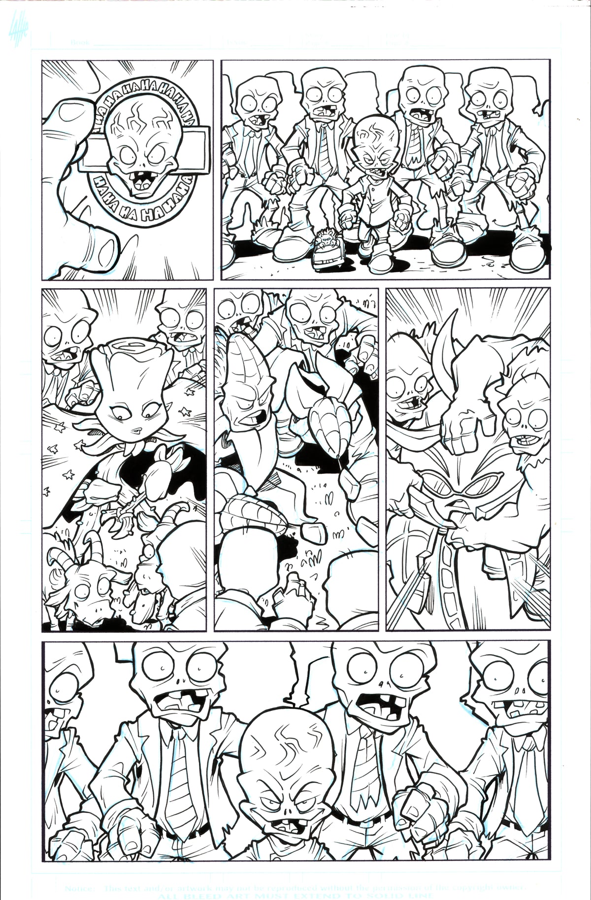 Plants vs. Zombies Garden Warfare Vol. 2 page 64 original comic art by Tim Lattie, Dark Horse