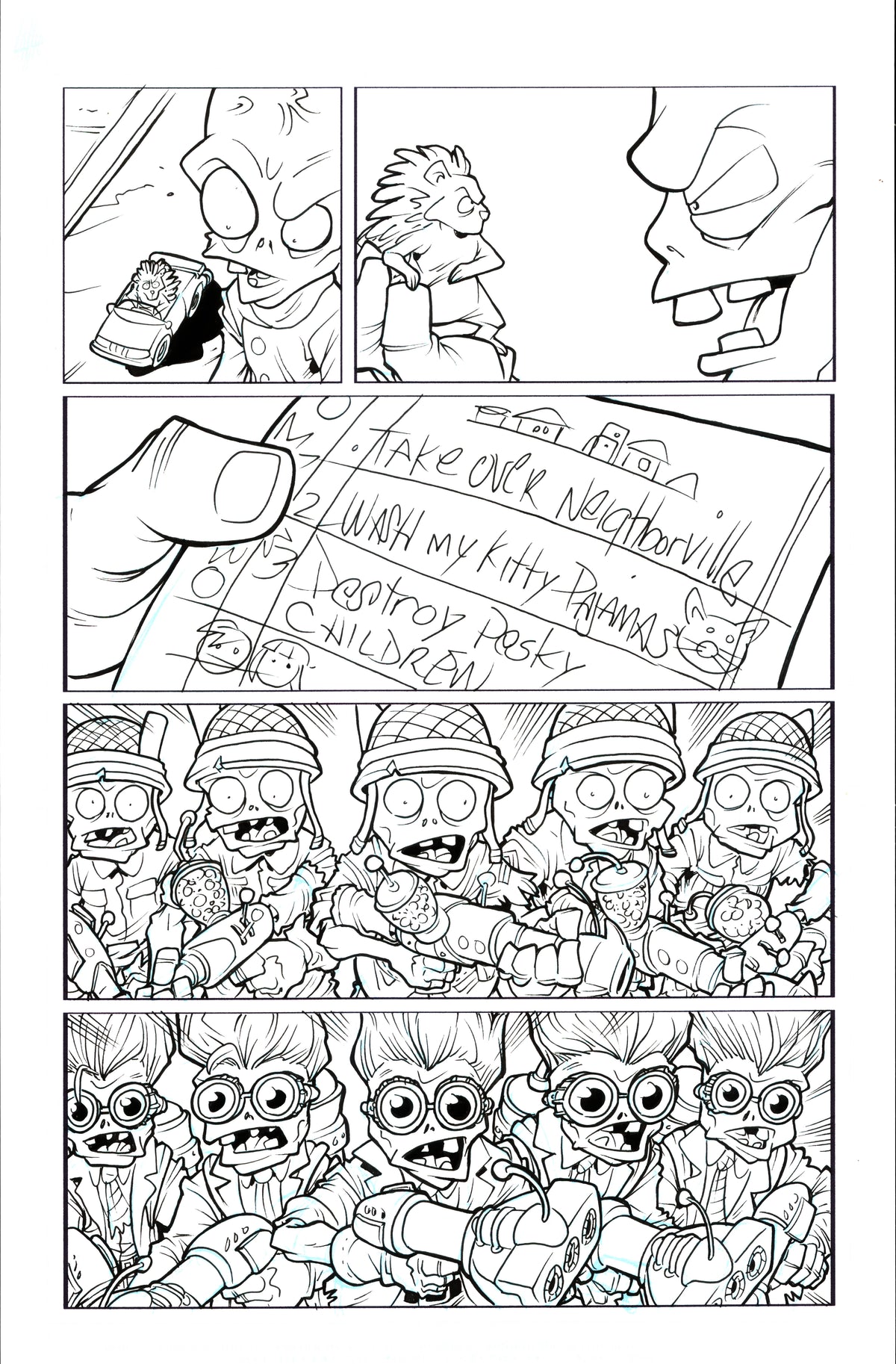 Plants vs. Zombies Garden Warfare Vol. 2 page 65 original comic art by Tim Lattie, Dark Horse