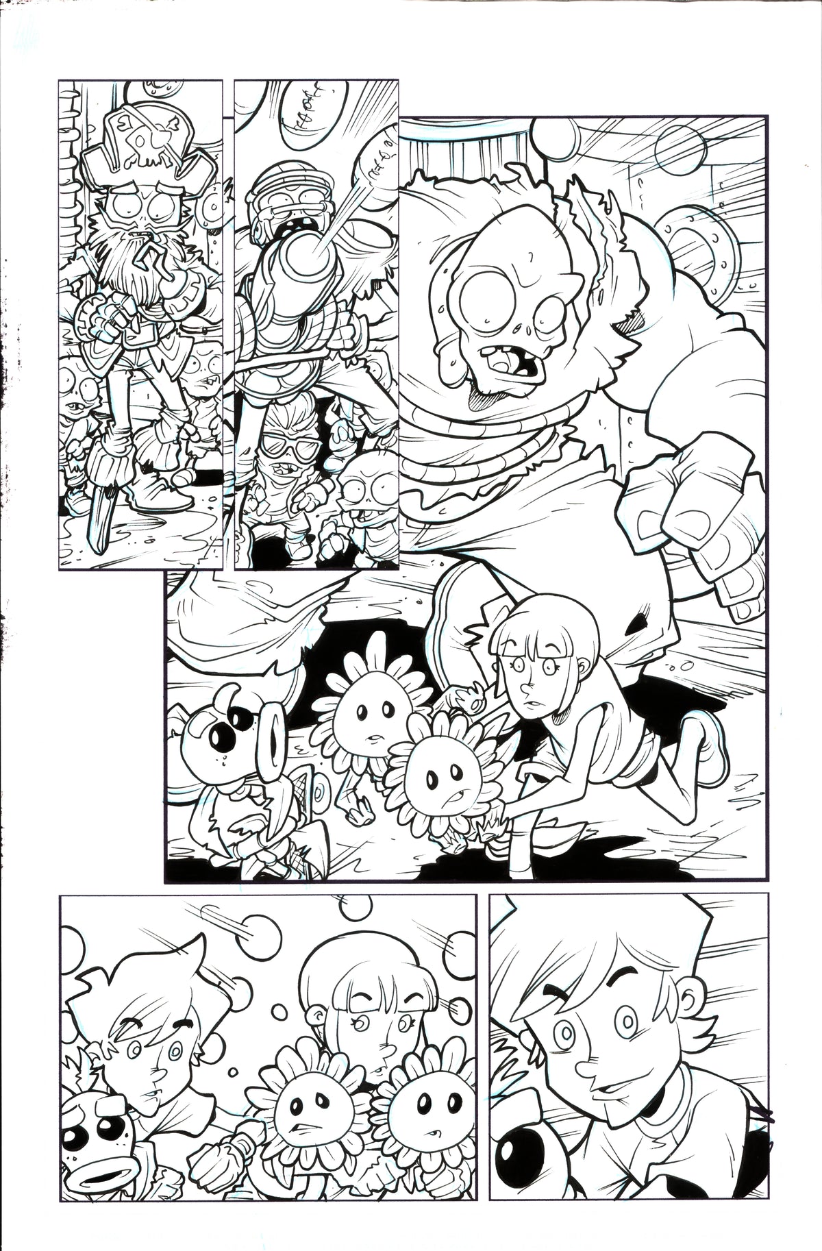 Plants vs. Zombies Garden Warfare Vol. 2 page 66 original comic art by Tim Lattie, Dark Horse