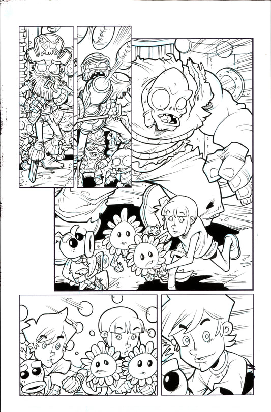 Plants vs. Zombies Garden Warfare Vol. 2 page 66 original comic art by Tim Lattie, Dark Horse