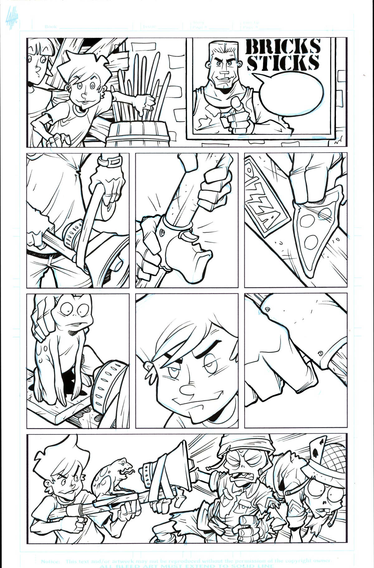 Plants vs. Zombies Garden Warfare Vol. 2 page 67 original comic art by Tim Lattie, Dark Horse