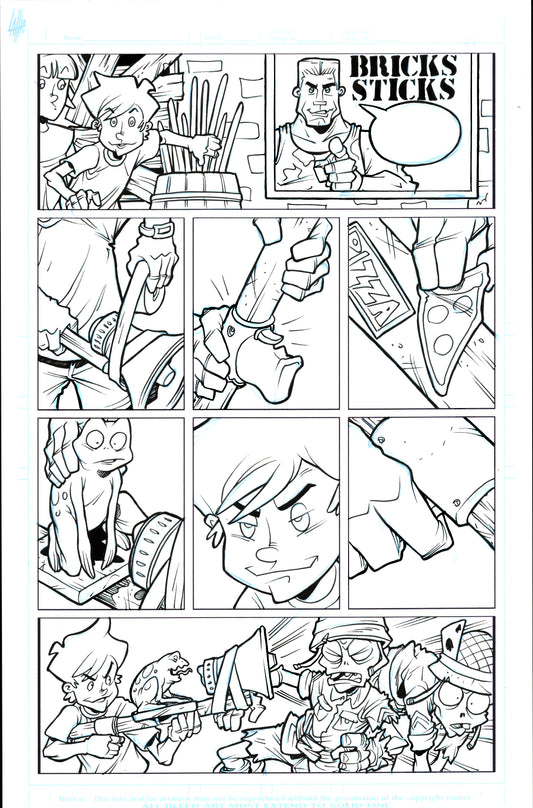 Plants vs. Zombies Garden Warfare Vol. 2 page 67 original comic art by Tim Lattie, Dark Horse