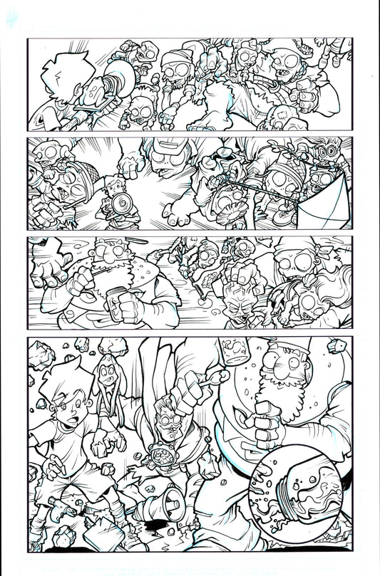 Plants vs. Zombies Garden Warfare Vol. 2 page 68 original comic art by Tim Lattie, Dark Horse