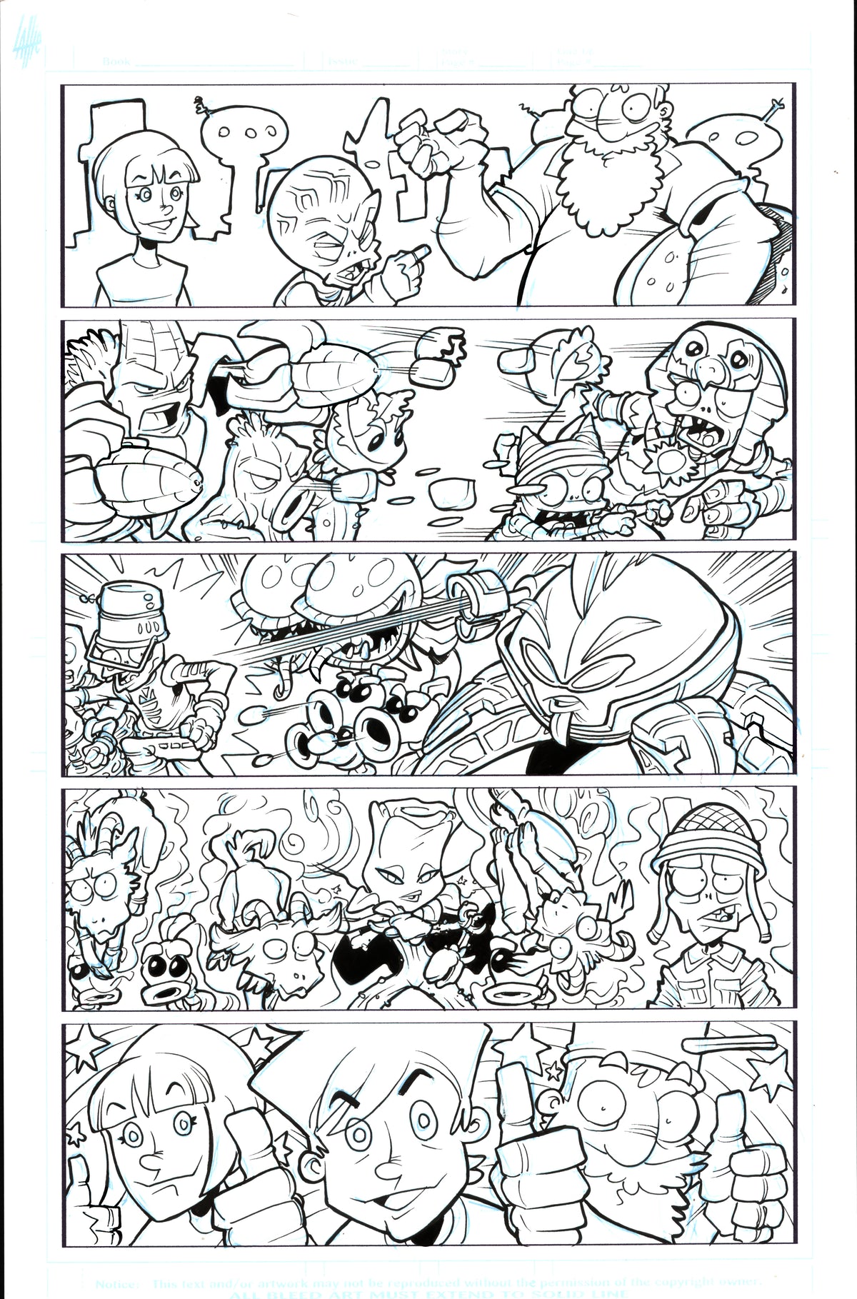 Plants vs. Zombies Garden Warfare Vol. 2 page 70 original comic art by Tim Lattie, Dark Horse