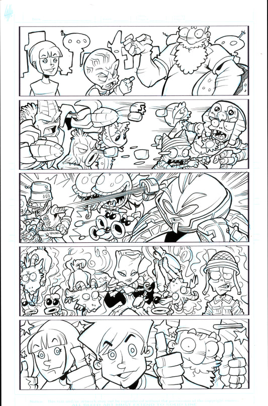 Plants vs. Zombies Garden Warfare Vol. 2 page 70 original comic art by Tim Lattie, Dark Horse