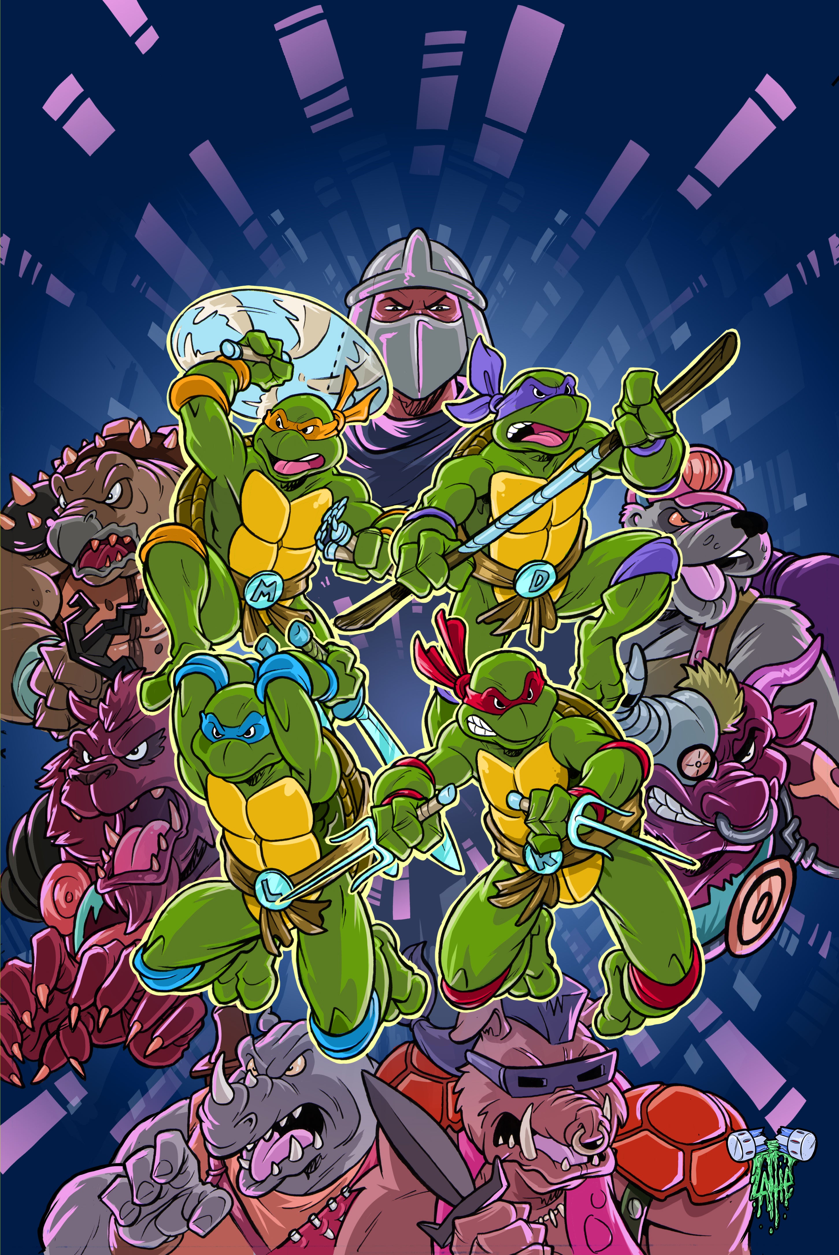 TMNT Issue 1 Cover Art Print by Tim Lattie – Saturday Morning ...