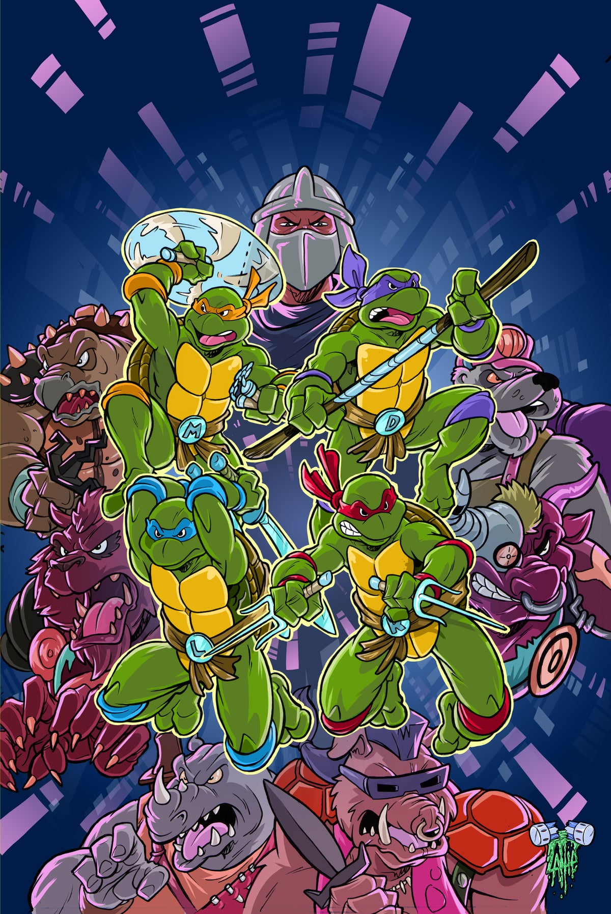 TMNT Issue 1 Cover Art Print by Tim Lattie – Saturday Morning ...