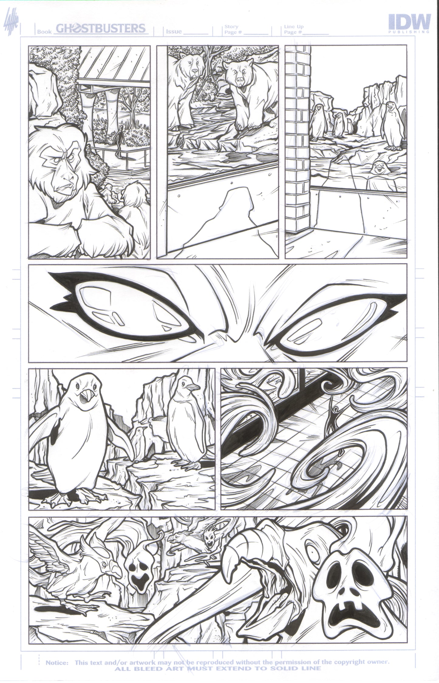 Extreme Ghostbusters #1 – Original Interior Art Page 1 by Tim Lattie (IDW Published)