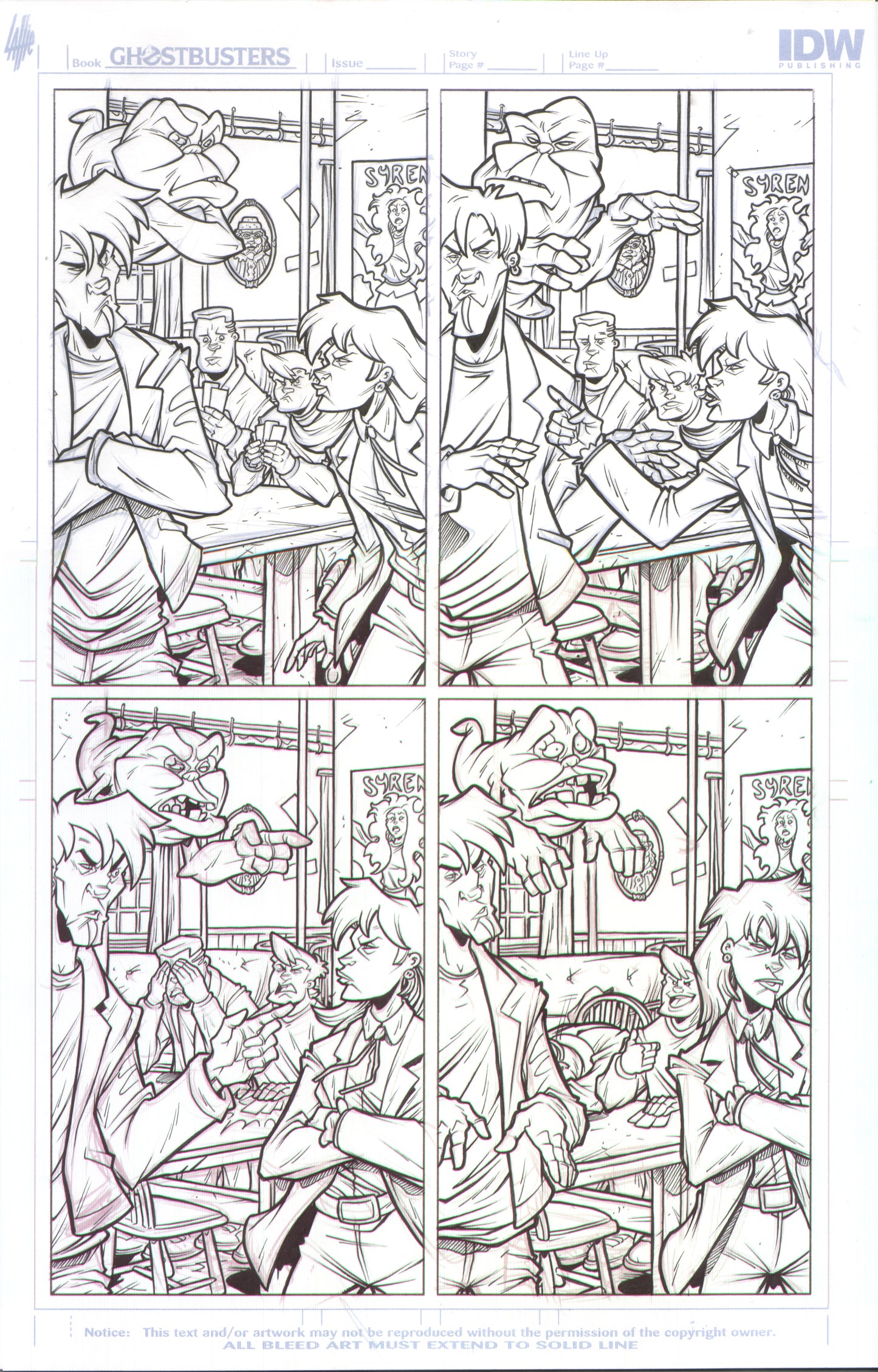 Extreme Ghostbusters #1 – Original Interior Art Page 4 by Tim Lattie (IDW Published)