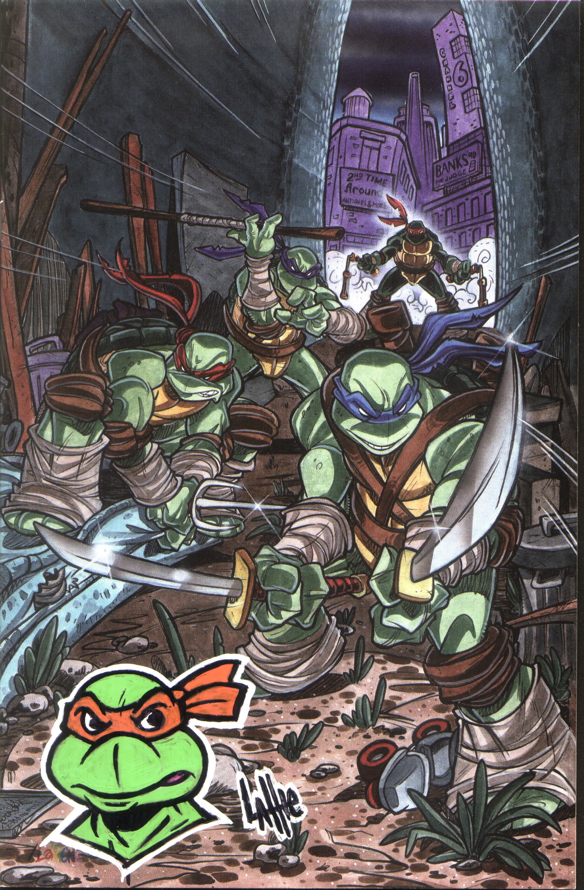Teenage Mutant Ninja Turtles #124 Showcase Exclusive - Remarque (TMNT character of choice) - Tim Lattie - Lattie Ink